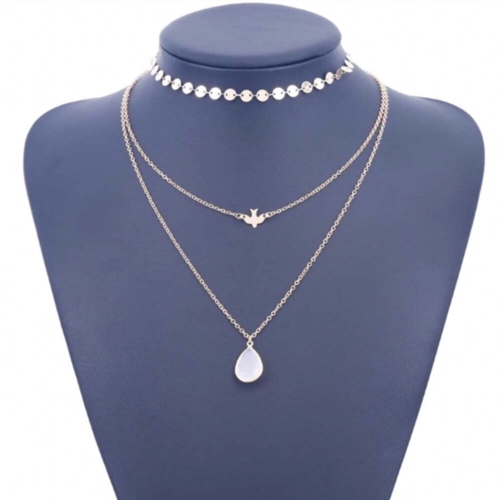 3 Tier Layered Necklace - Picture 2 of 2